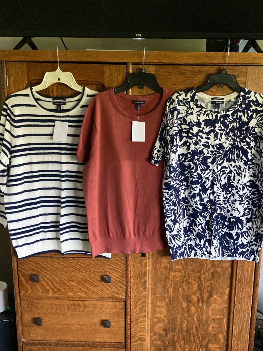 Lot of 3 Lands' End sweaters, NWT & EUC, large, large tall, summer